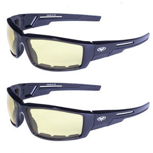 2 Motorcycle Horseback Glasses Both Yellow Padded
